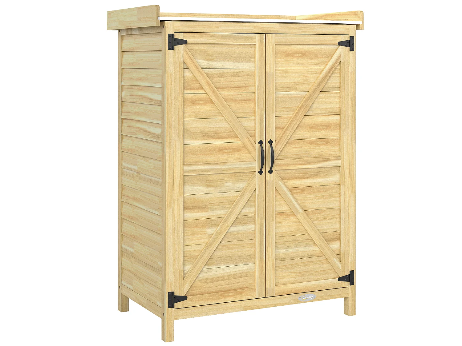 Armoire de jardin bois 2 portes étagère espace rempotage acier galvanisé