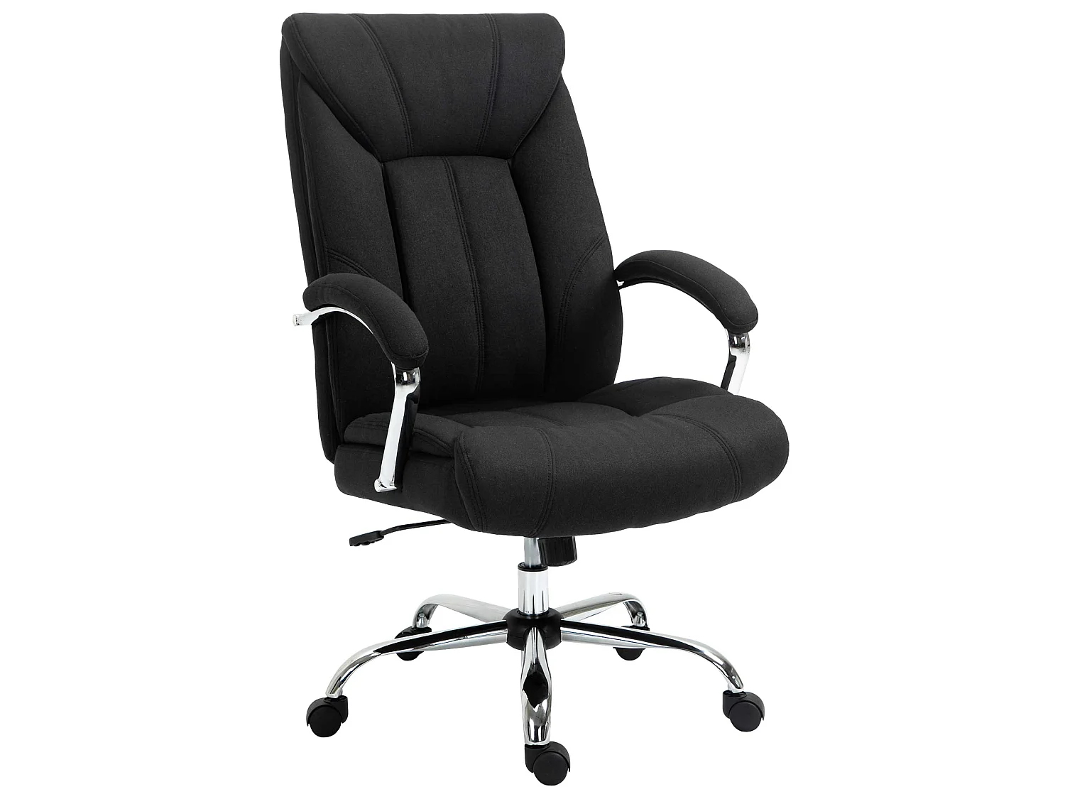 Fauteuil de bureau manager - chaise de bureau grand confort réglable pivotante - acier chromé tissu noir