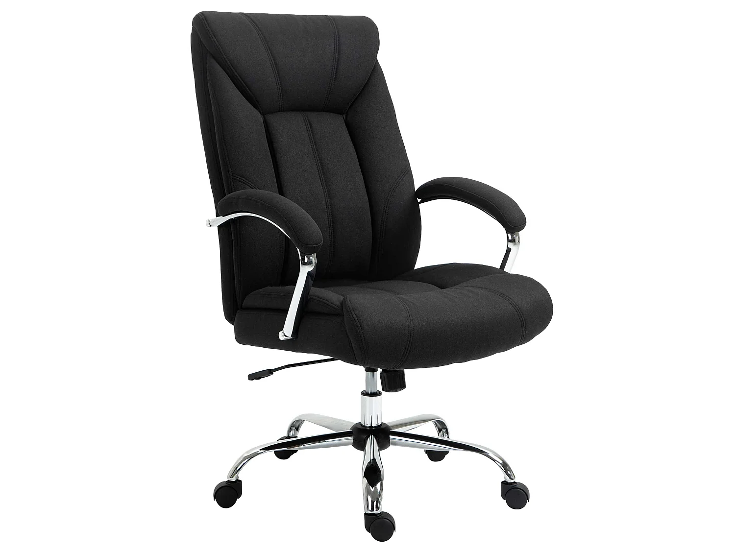 Fauteuil de bureau manager - chaise de bureau grand confort réglable pivotante - acier chromé tissu noir
