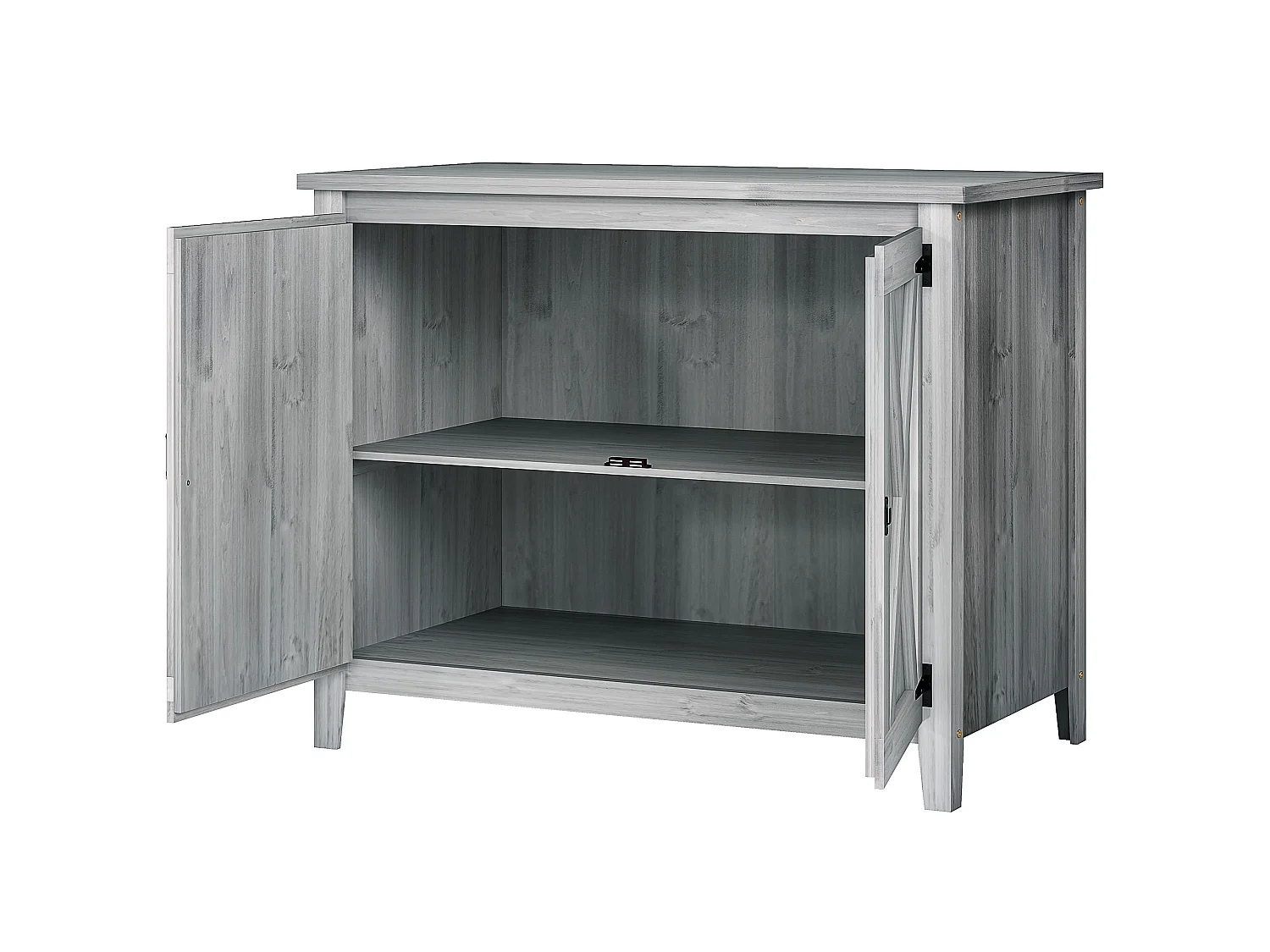 Armoire de jardin en bois 2 portes étagère 110 x 60 x 88 cm gris