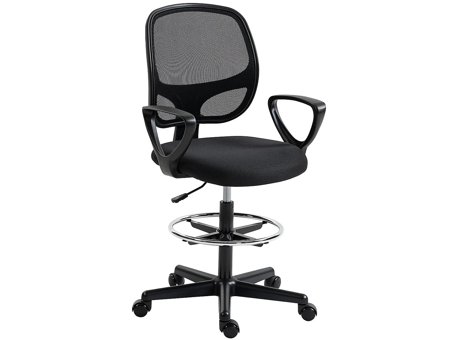 Chaise bureau ergonomique hauteur réglable tissu en maille noir