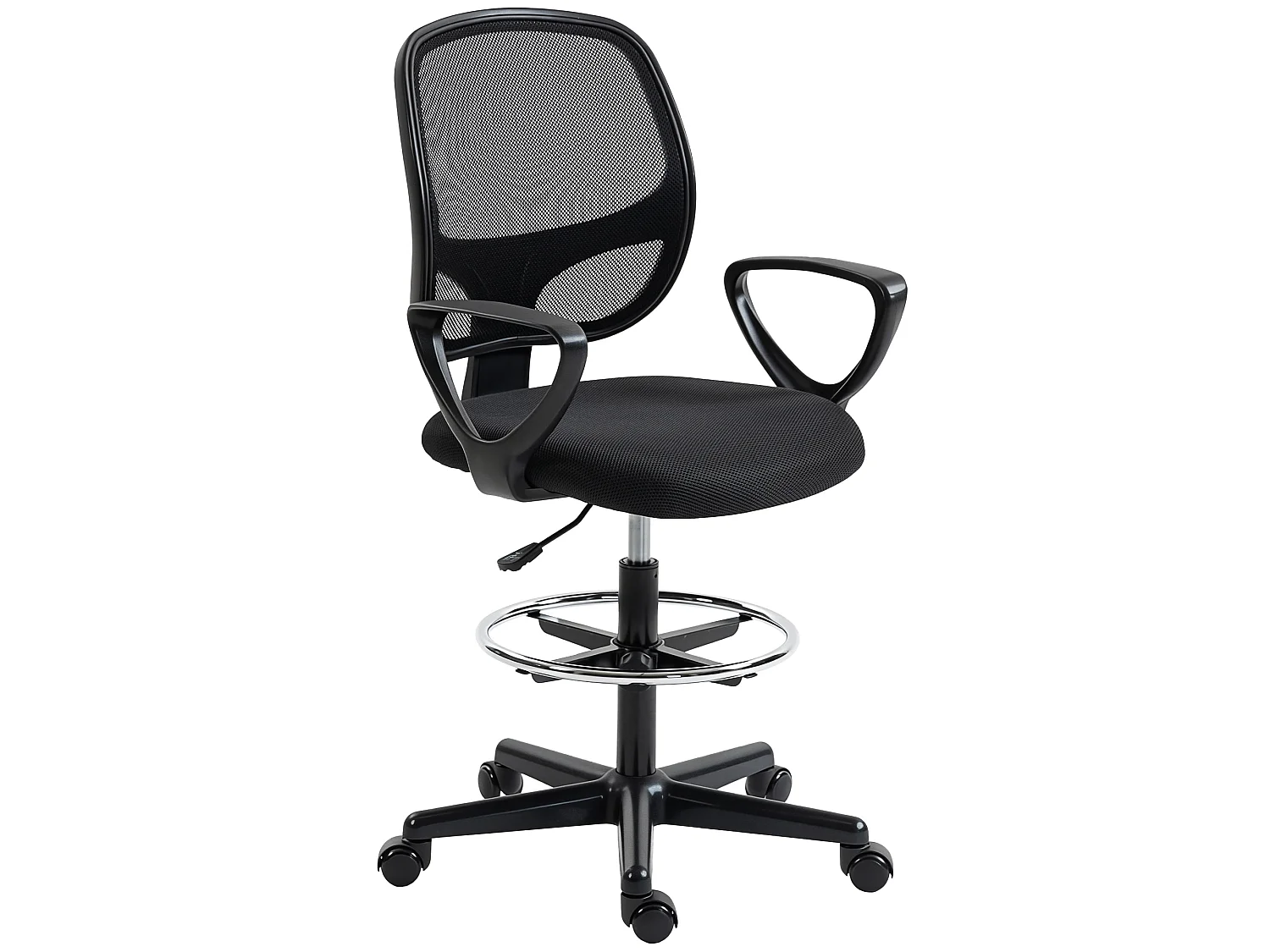 Chaise bureau ergonomique hauteur réglable tissu en maille noir