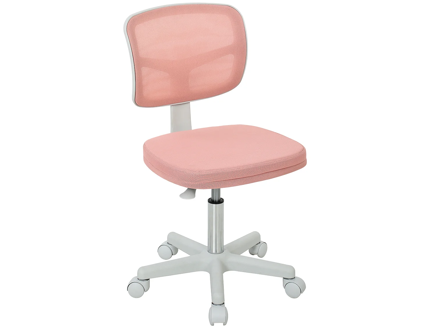 Chaise de bureau ergonomique hauteur réglable dossier enveloppant maille rose