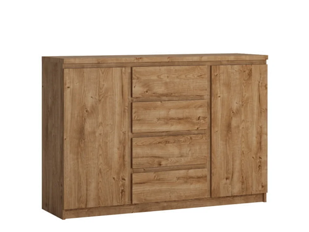 Commode Fribo 135x93x40cm - sans poignées - 4 tiroirs - salon salle à manger - chêne ribbeck