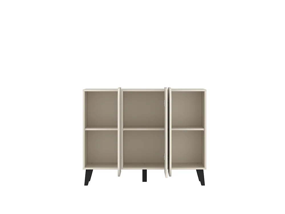 Commode Smooth Edge 119,5x88x41cm - 3 portes 3 étagères - salon chambre - cachemire