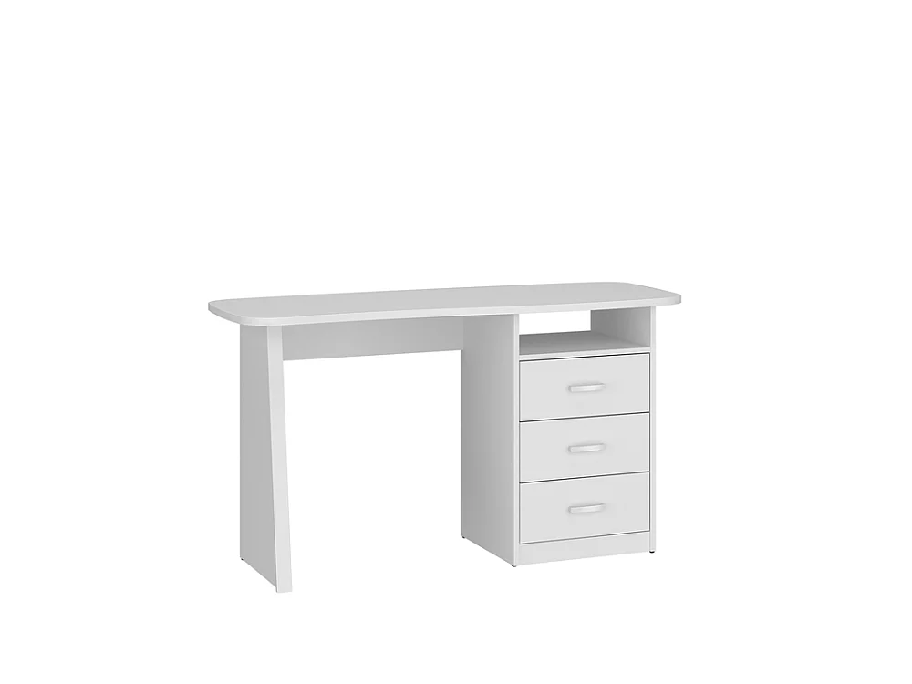 Biurko Adam 130x76x67cm - 3 szuflady 1 półka - do pracy i nauki - biały alpejski