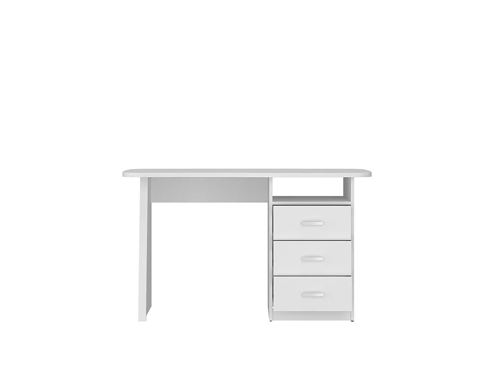 Biurko Adam 130x76x67cm - 3 szuflady 1 półka - do pracy i nauki - biały alpejski