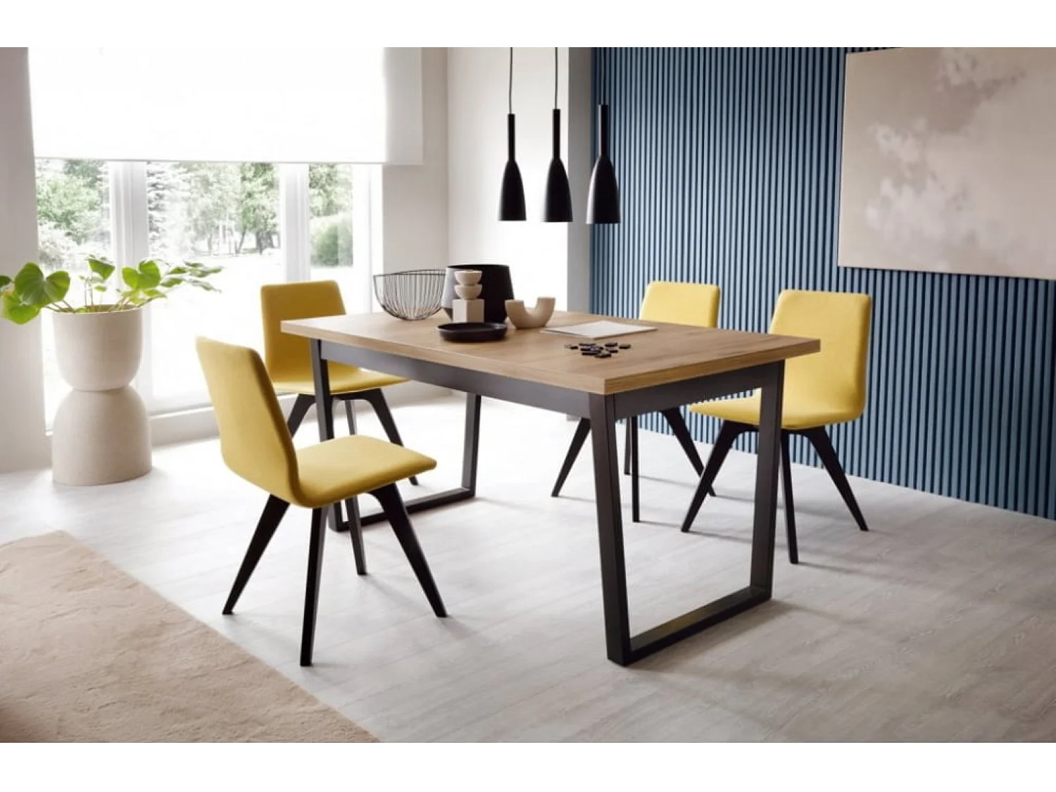 Table extensible Brolo 160-240x78x90cm - salle à manger - chêne catania/blanc brillant