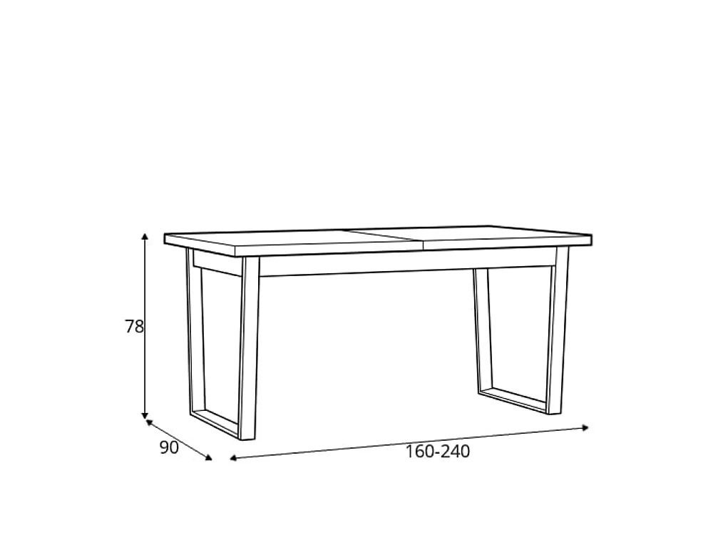 Table extensible Brolo 160-240x78x90cm - salle à manger - chêne catania/blanc brillant