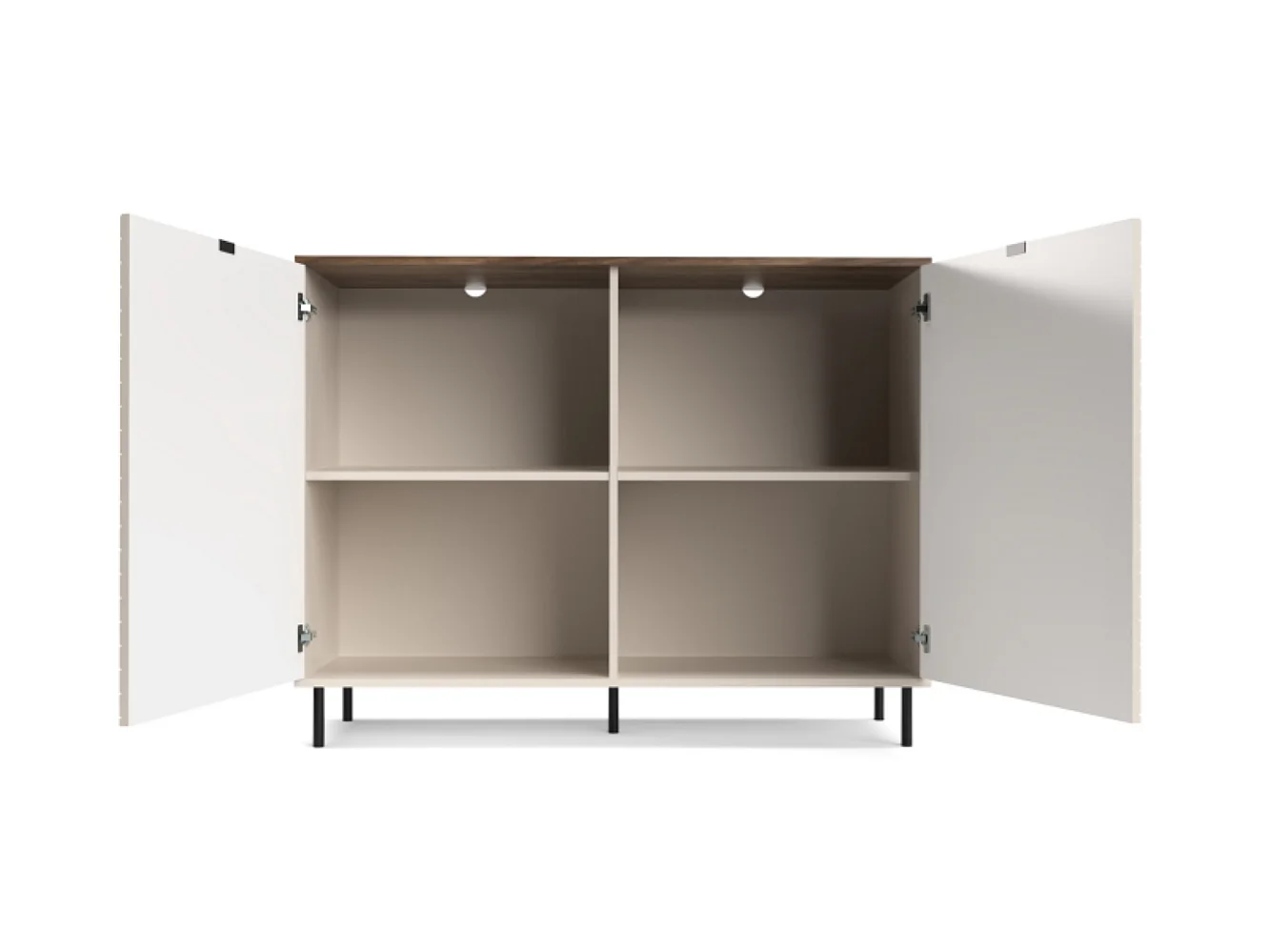 Commode Evo 123x95x40cm - 2 portes 4 étagères internes - salon - cachemire/chêne castello