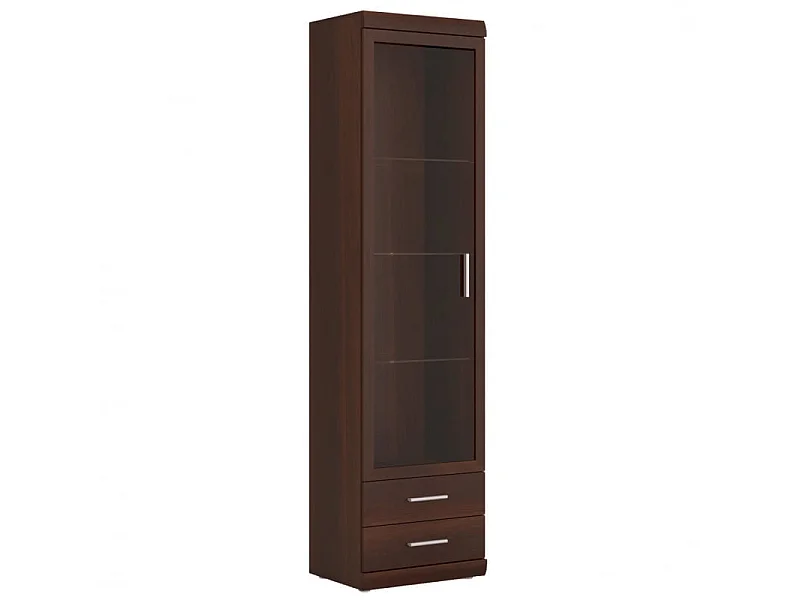 Witryna Imperial 50x195x38cm - przeszklona - 3 półki - 2 szuflady - salon - orzech