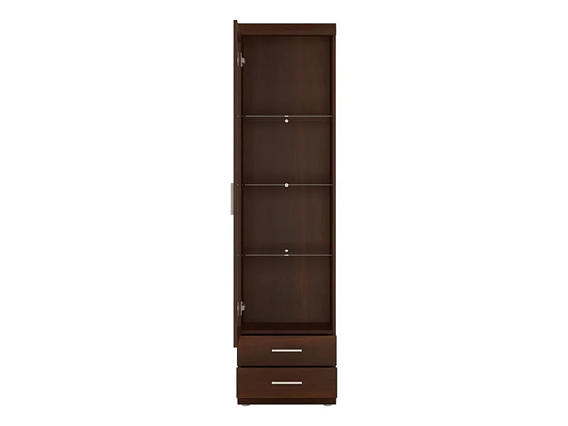 Witryna Imperial 50x195x38cm - przeszklona - 3 półki - 2 szuflady - salon - orzech