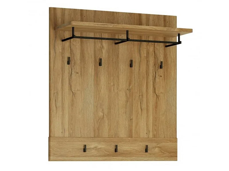 Portemanteau couloir Cortina 93x101x33cm - suspendu - tringle - étagère - chêne grandson