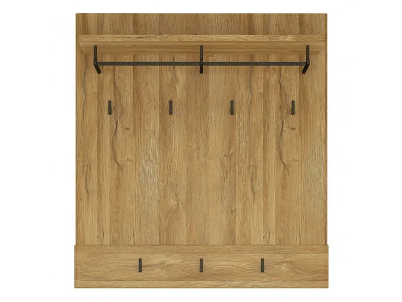 Portemanteau couloir Cortina 93x101x33cm - suspendu - tringle - étagère - chêne grandson
