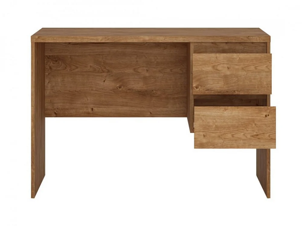 Biurko Fribo 110x75x65cm - szeroki blat - 2 szuflady - biuro - gabinet - dąb ribbeck