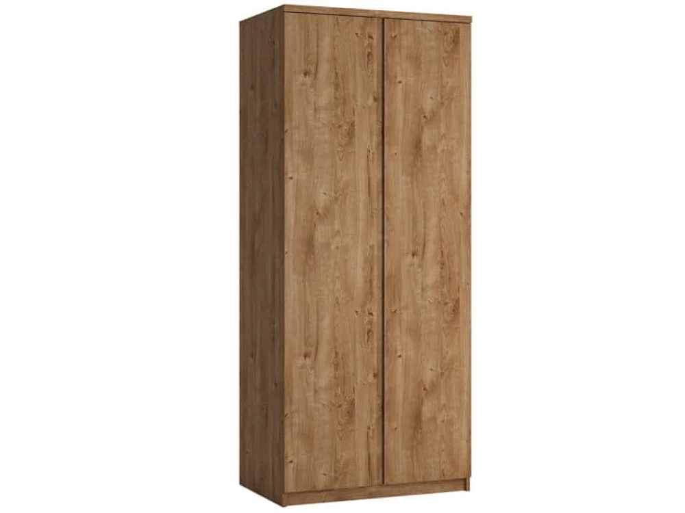 Szafa Fribo 83x200x58cm - bezuchwytowa - drążek - 5 półek - sypialnia - dąb ribbeck