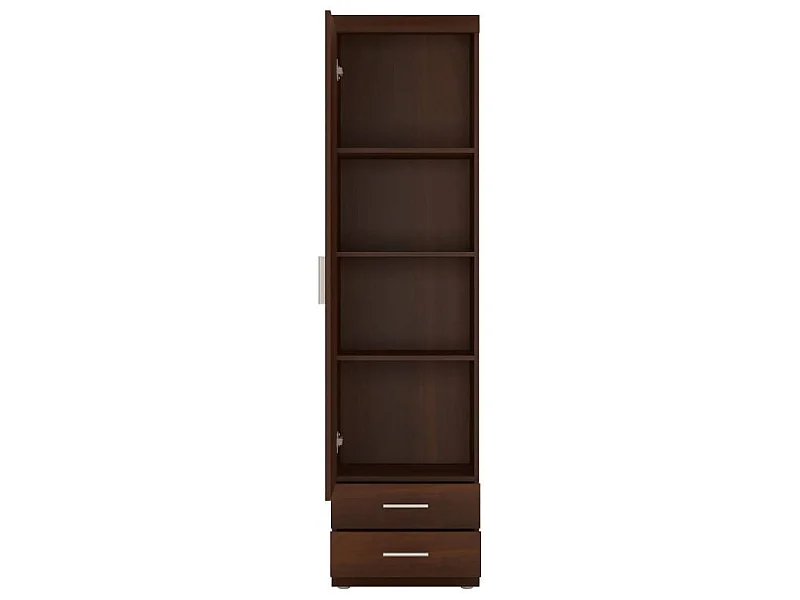 Bieliźniarka Imperial 50x195x38cm - 1 drzwi - 2 szuflady - regał do sypialnii - orzech