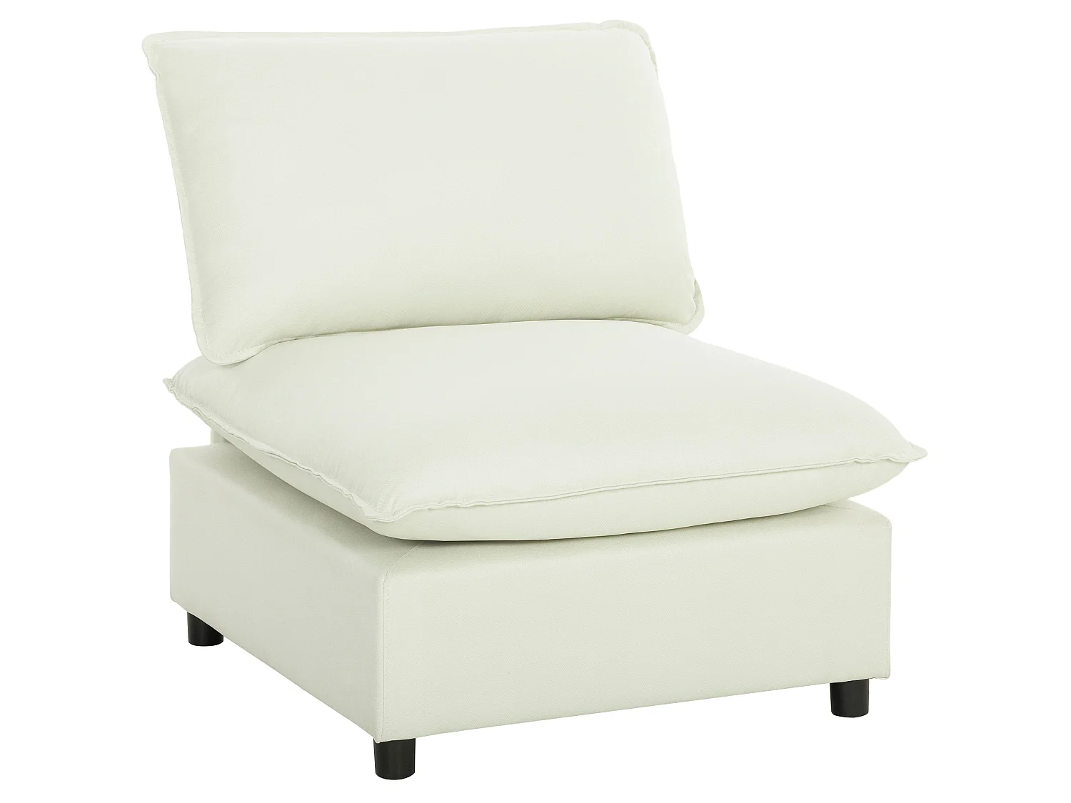 Fauteuil une place modulable 74 cm grand confort tissu crème