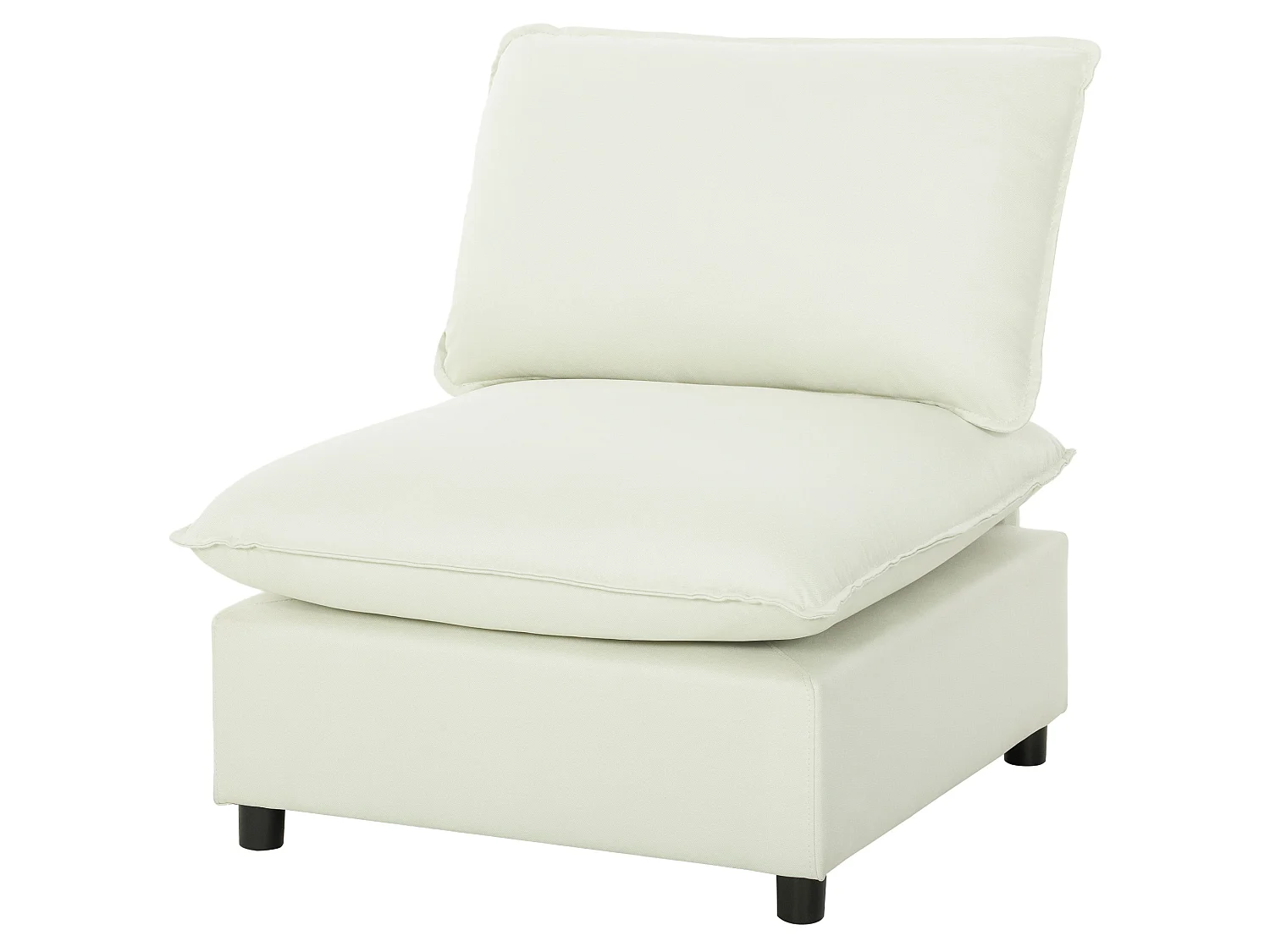 Fauteuil une place modulable 74 cm grand confort tissu crème
