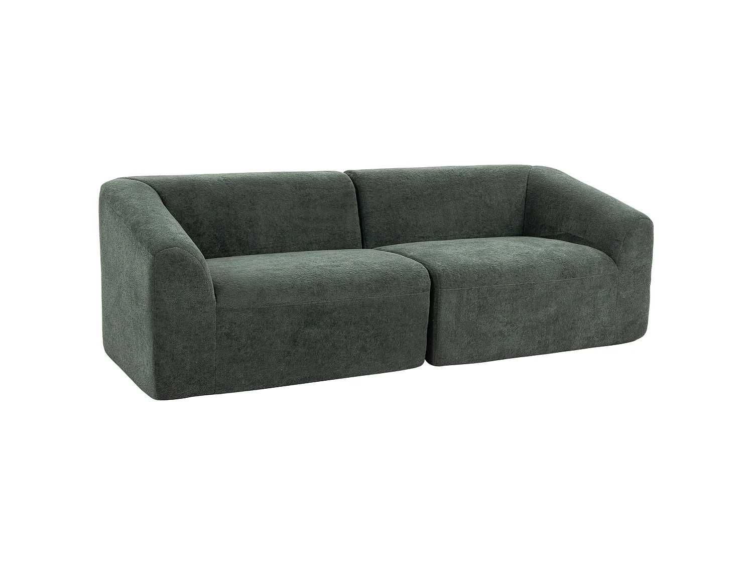 Canapé 3 places en tissu chenille vert