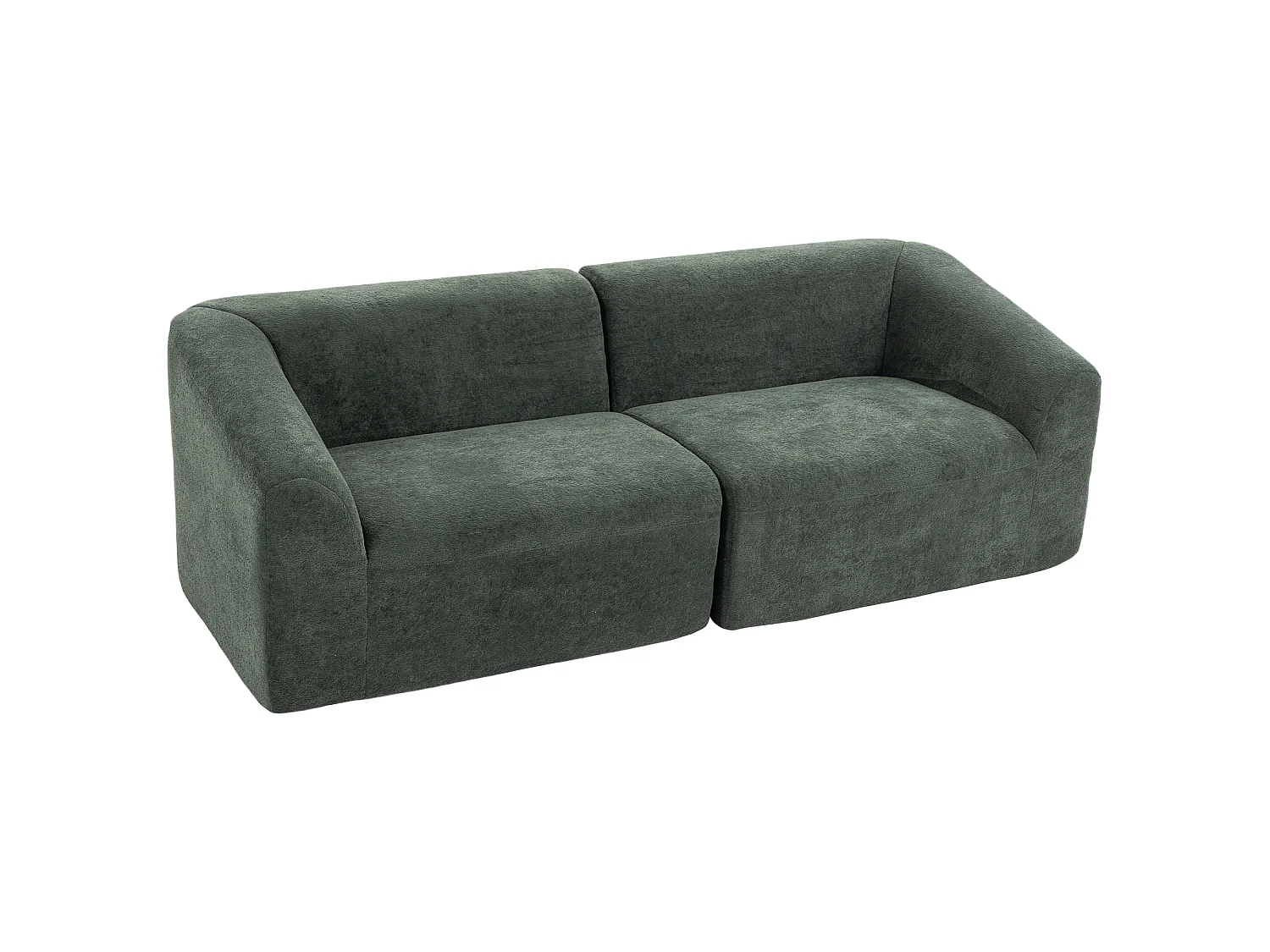 Canapé 3 places en tissu chenille vert