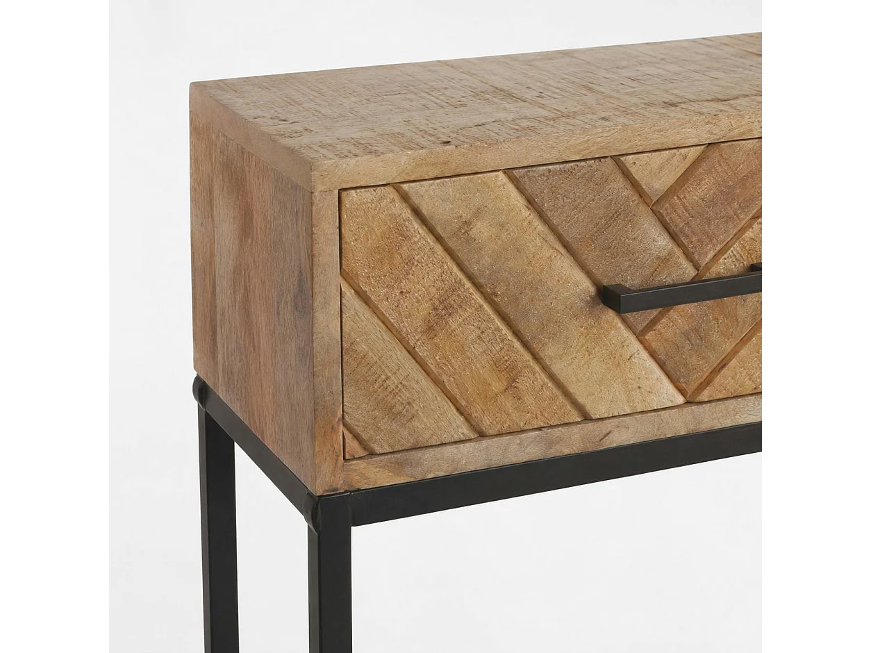 Console d'entrée en bois de manguier 2 tiroirs BRIX