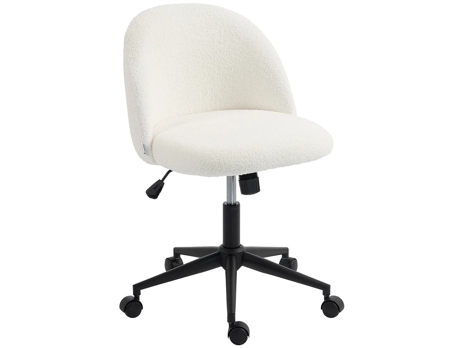 Chaise de bureau pivotante réglable bouclette crème