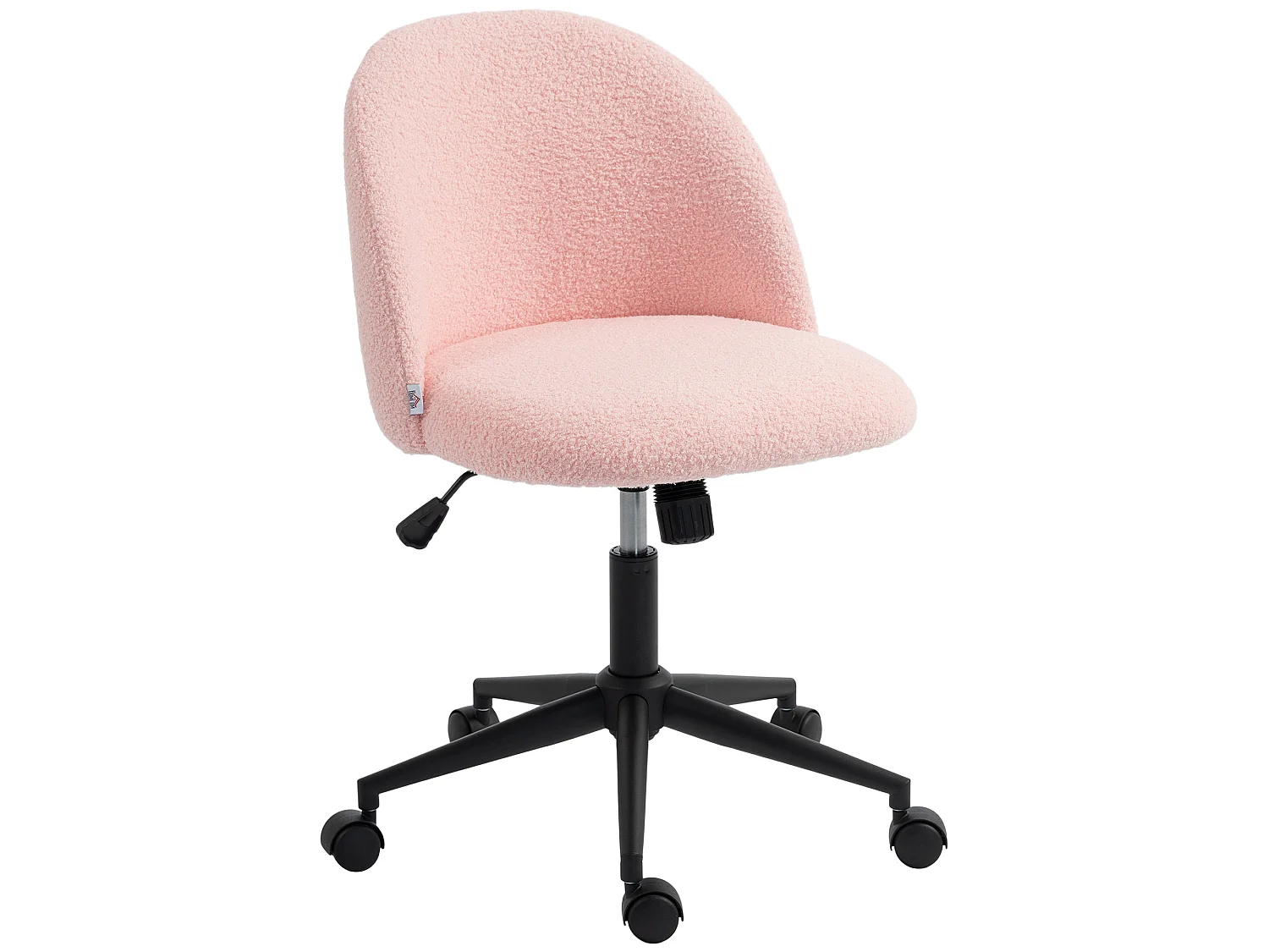 Chaise de bureau pivotante réglable bouclette rose