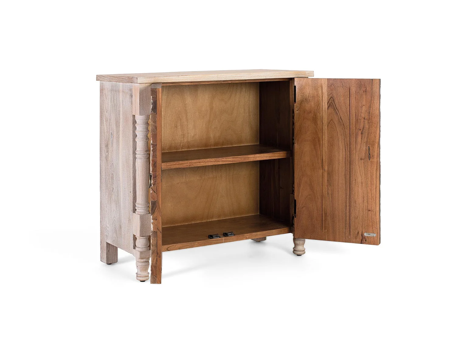 Buffet en chêne recyclé de 90 cm, style bohème ethnique