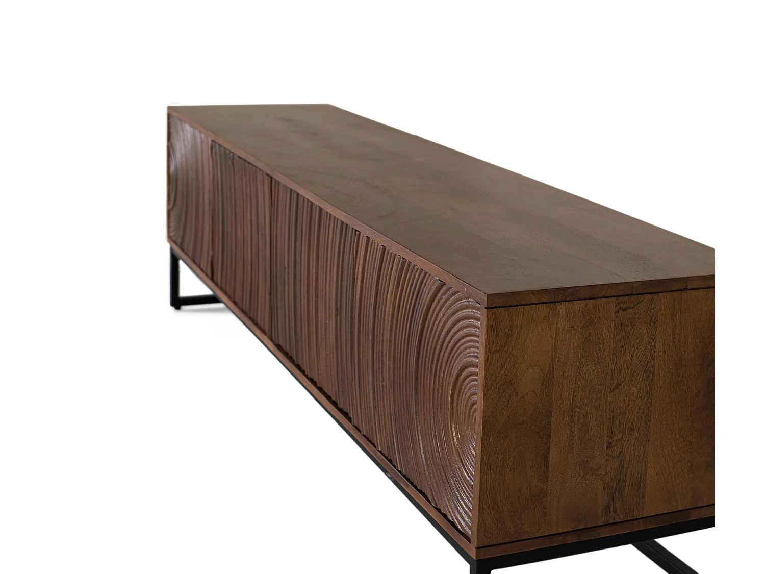 Meuble TV en bois de manguier, 170 cm, style moderne