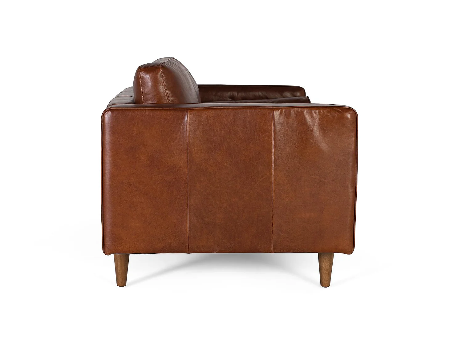 Canapé en cuir véritable avec structure en bois 164 cm