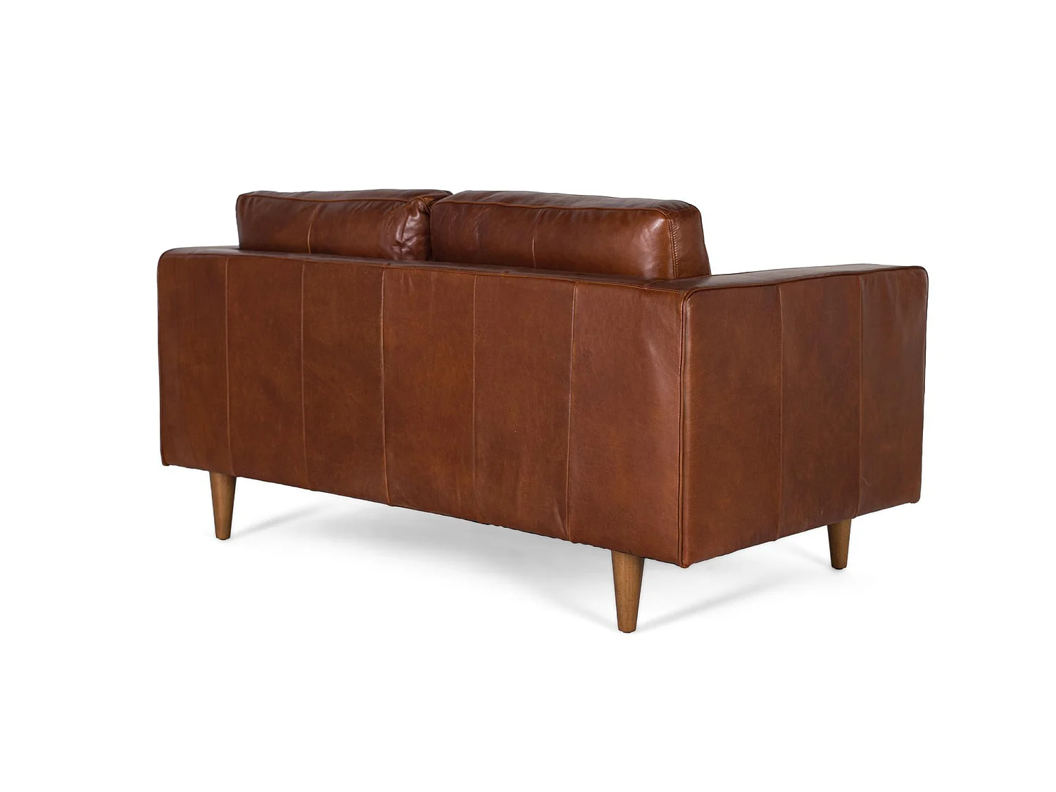 Canapé en cuir véritable avec structure en bois 164 cm