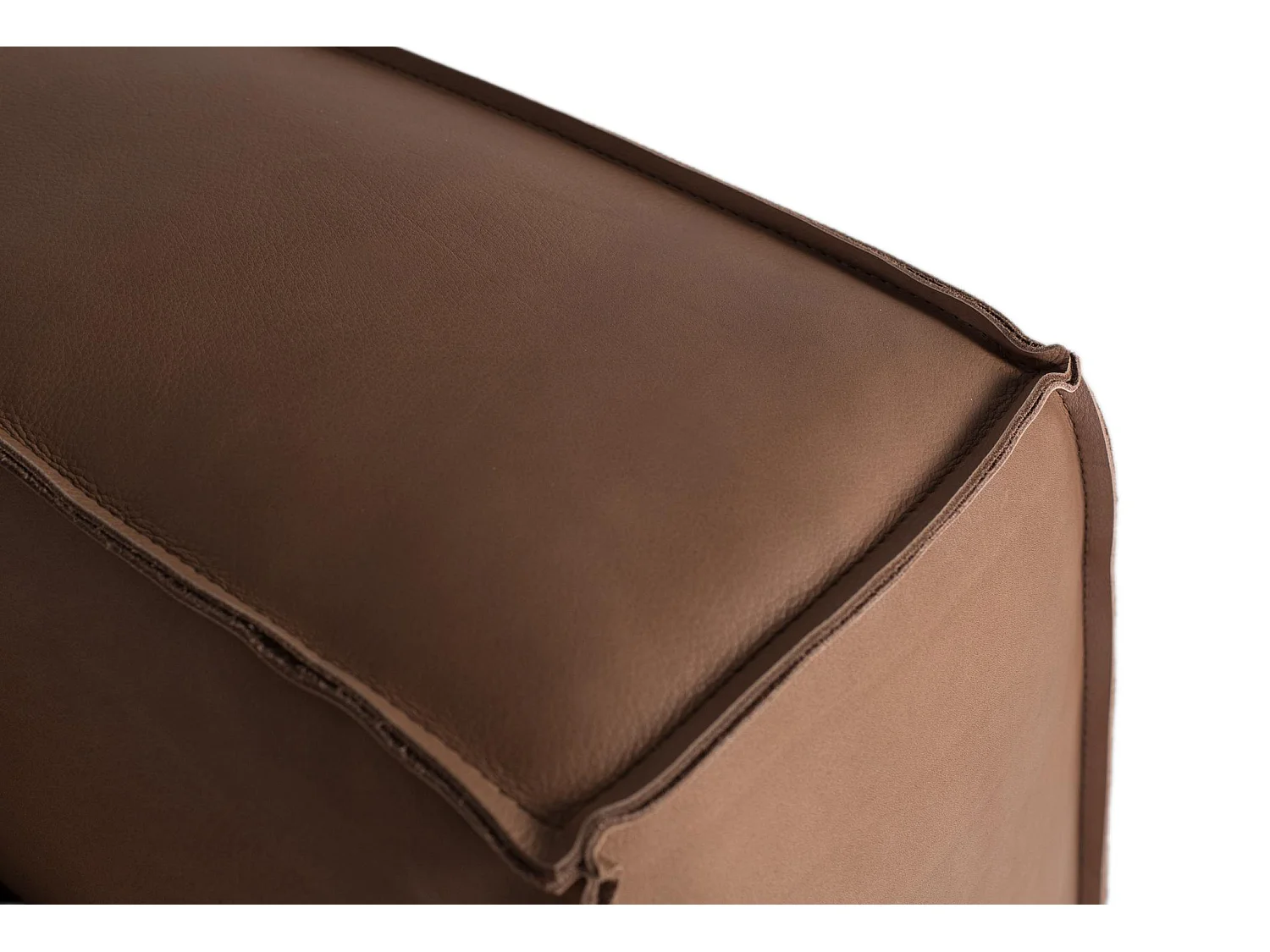 Canapé en cuir véritable avec structure en bois, 224 cm, style moderne contemporain