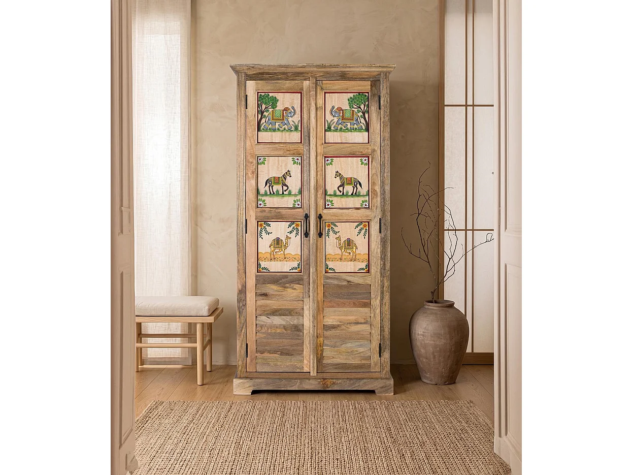 Kast van mangohout, 92 cm, etnisch stijl
