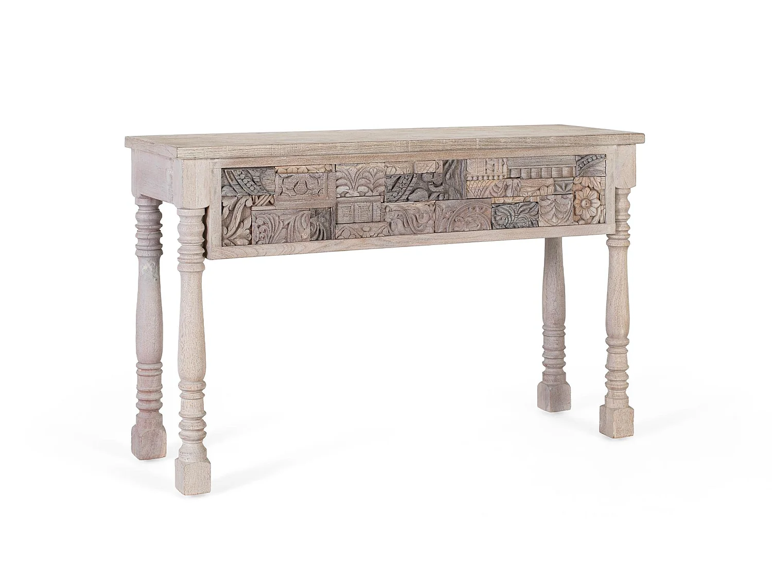 Consola de madera de roble recuperada 120cm Estilo Boho Étnico