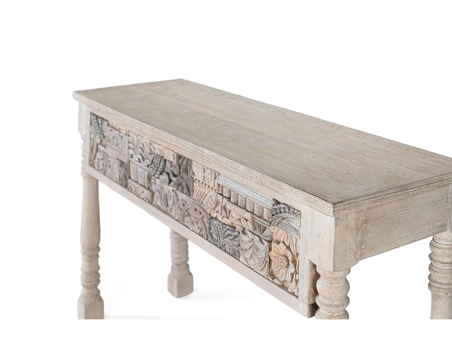 Consola de madera de roble recuperada 120cm Estilo Boho Étnico
