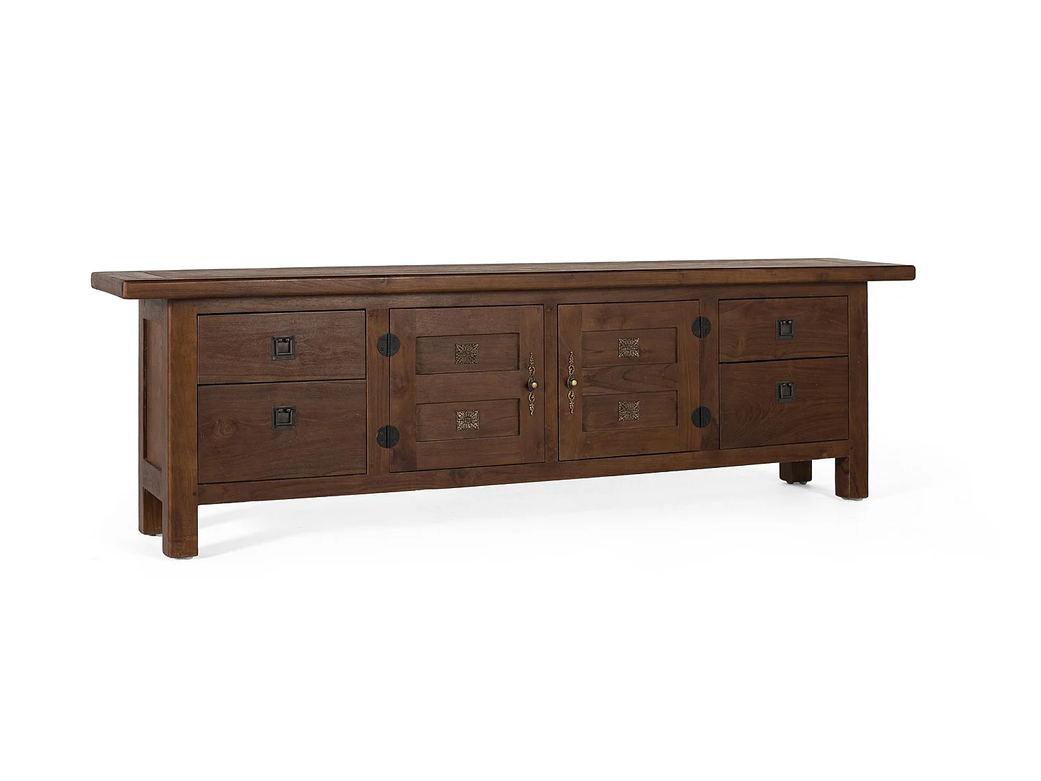 Meuble TV Altair en bois de teck, 56 cm x 185 cm x 35 cm