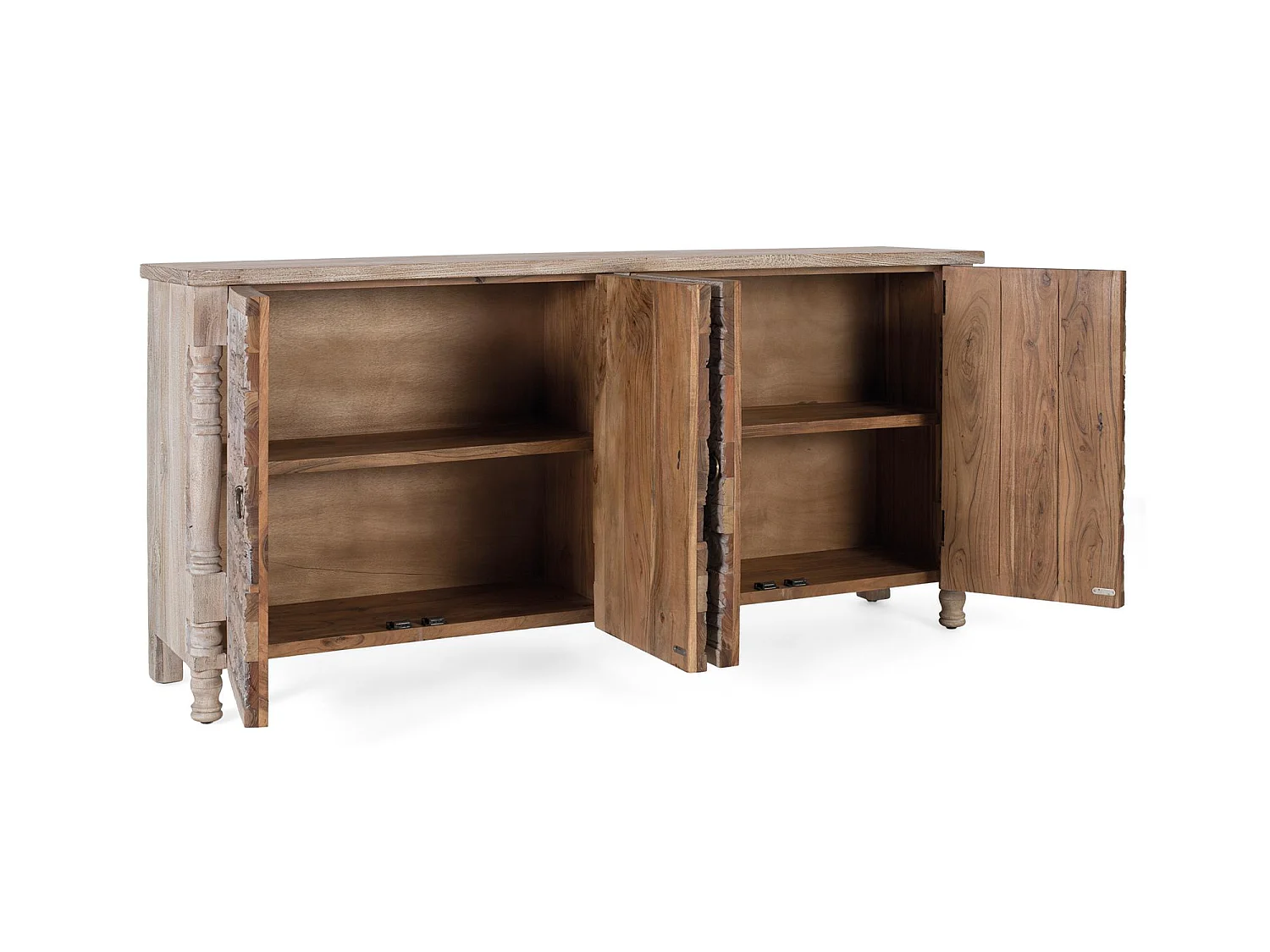Buffet en chêne recyclé 180 cm, style bohème ethnique