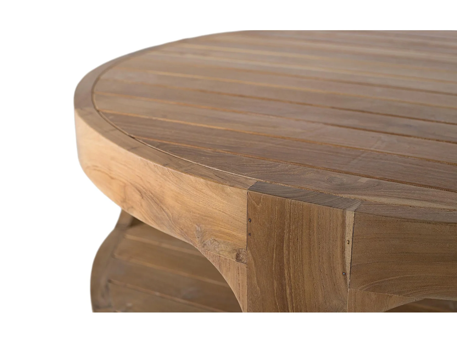 Table basse en bois de teck 100 cm, style contemporain