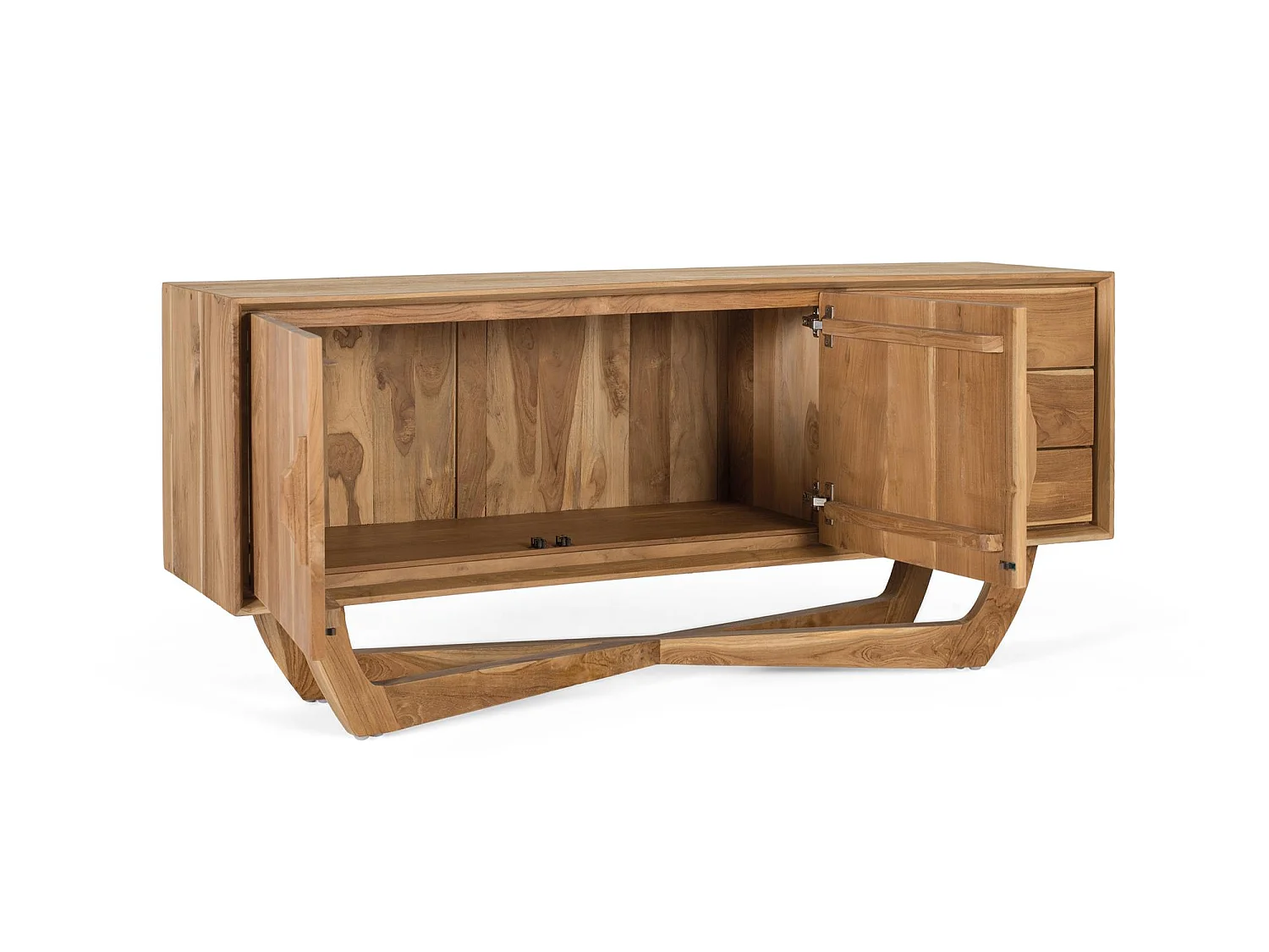 Meuble TV en bois de teck 66 cm x 150 cm x 40 cm