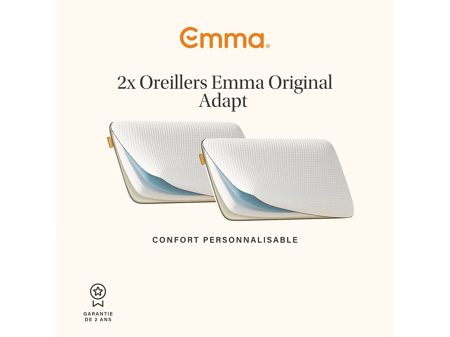 Ensemble 2x Oreiller Original Adapt