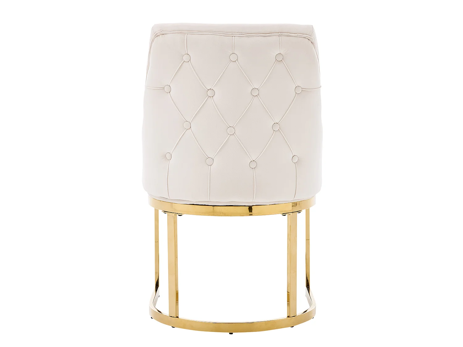 Set mit 4 Esszimmerstühlen - Moderner Stil - Goldbeschichtete Füße - Samtstoff - Beige und Gold