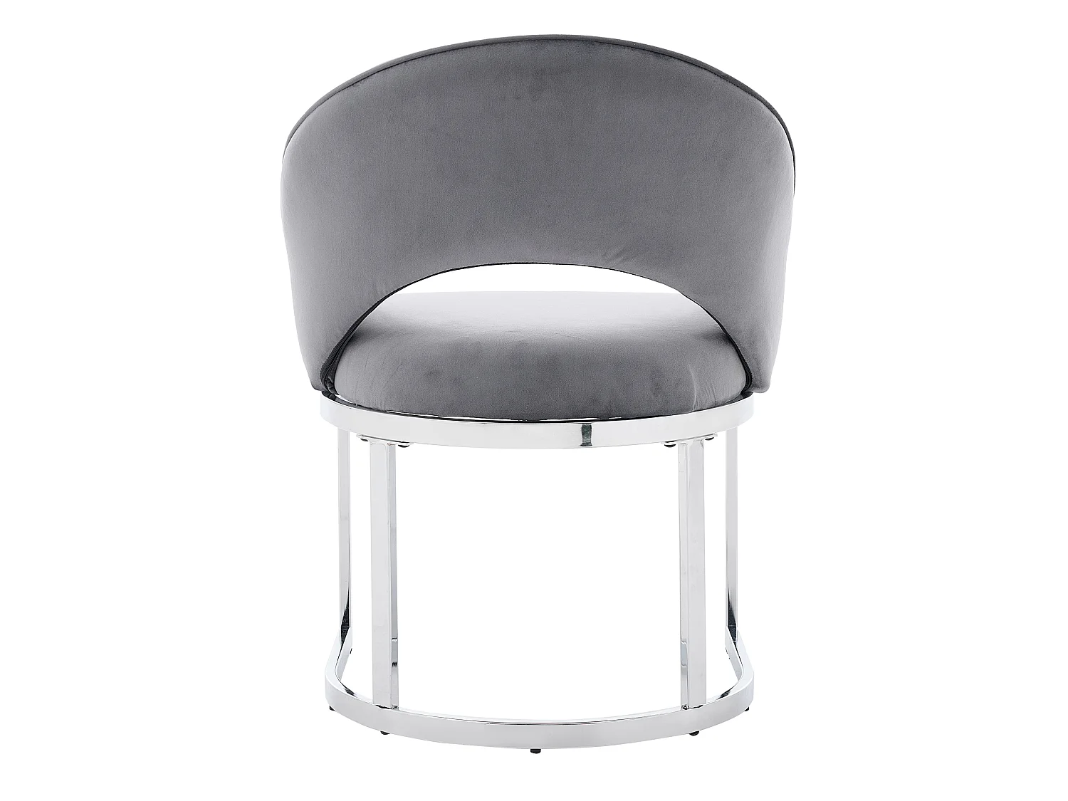 Lot de 4 chaises de salle à manger - Style moderne - Pieds plaqués or - Tissu en bouclé - Gris et argent