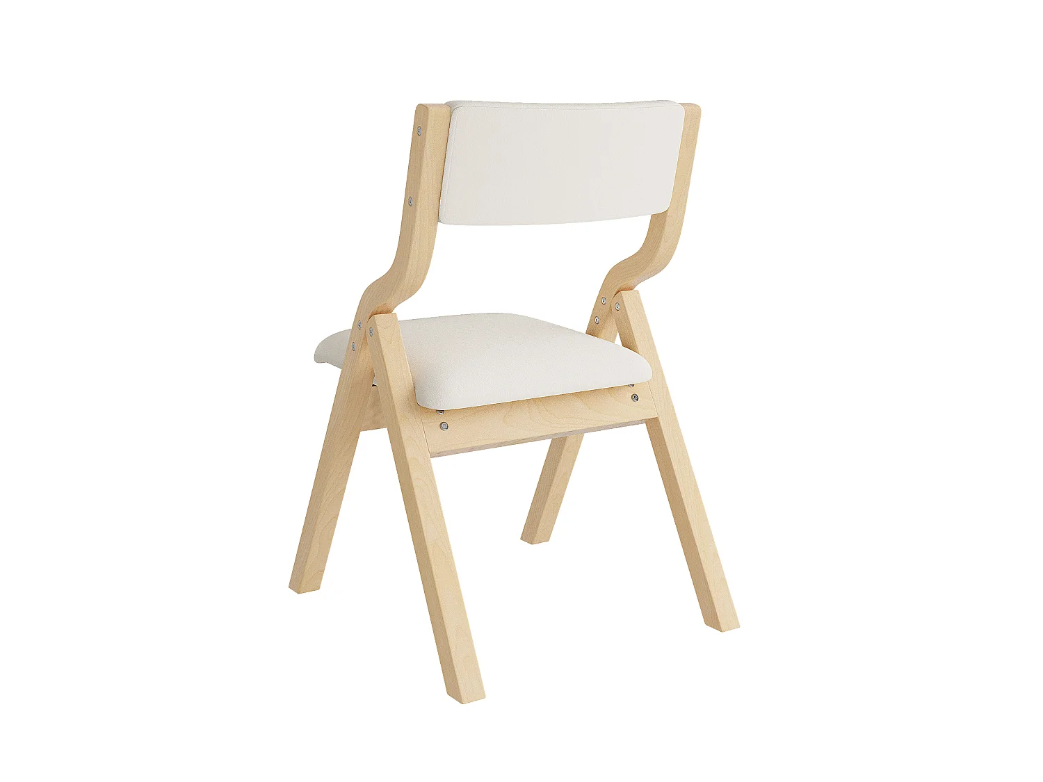 Lot de 6 chaises de salle à manger pliantes - pieds de chaise en bois massif - tissu de lin - confortable et respirant - Beige