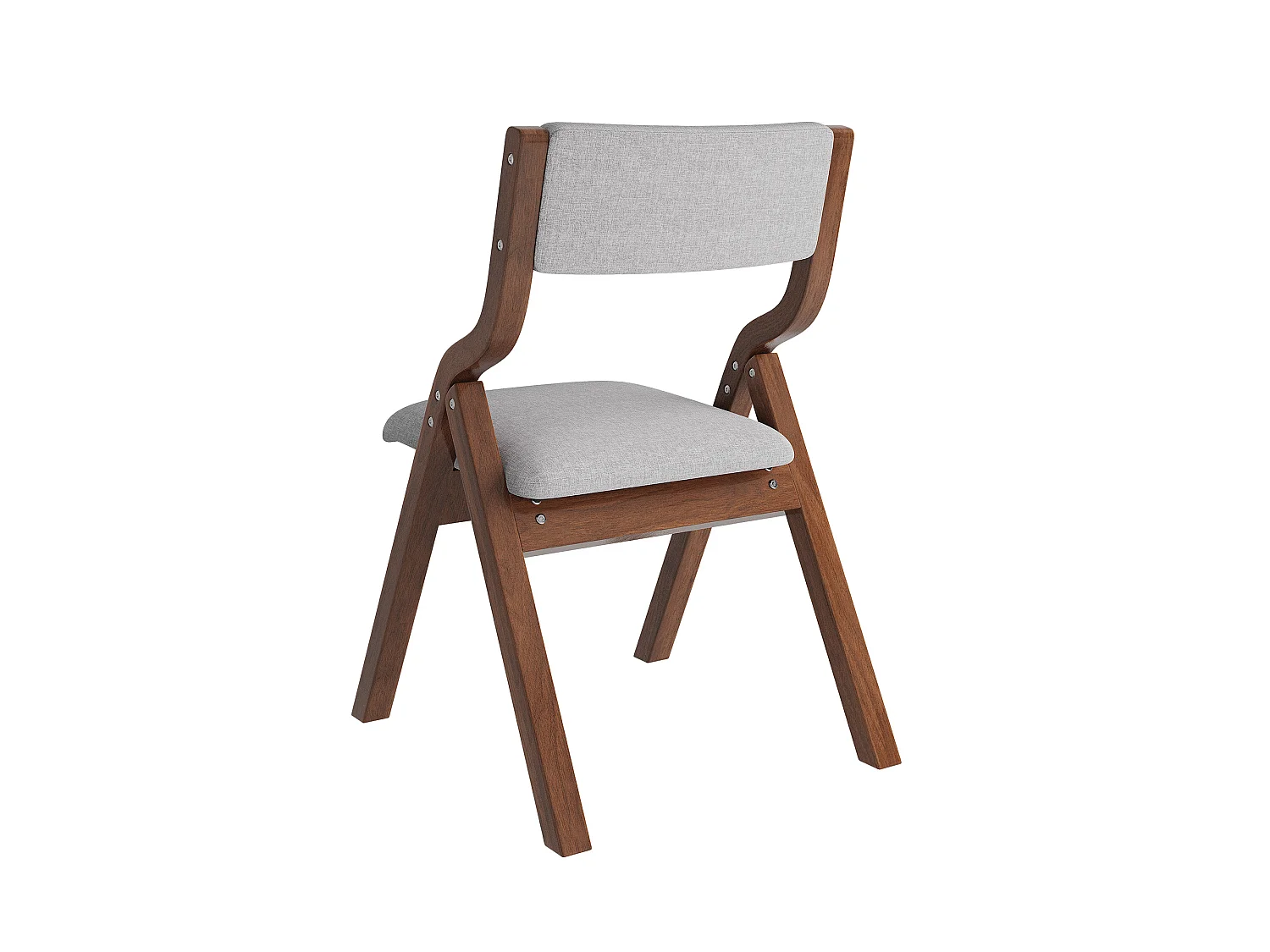 Lot de 2 chaises de salle à manger pliantes - pieds de chaise en bois massif - tissu de lin - confortable et respirant - Gris
