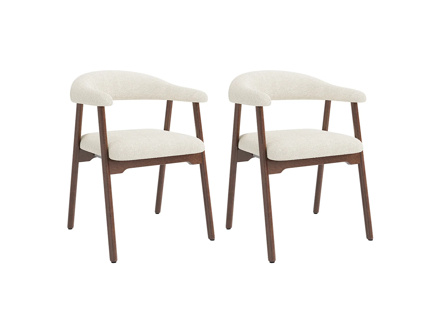 Set mit 2 Esszimmerstühlen - massive Holzstuhlbeine - Schlaufengewebe - bequem und atmungsaktiv - Beige + Braun