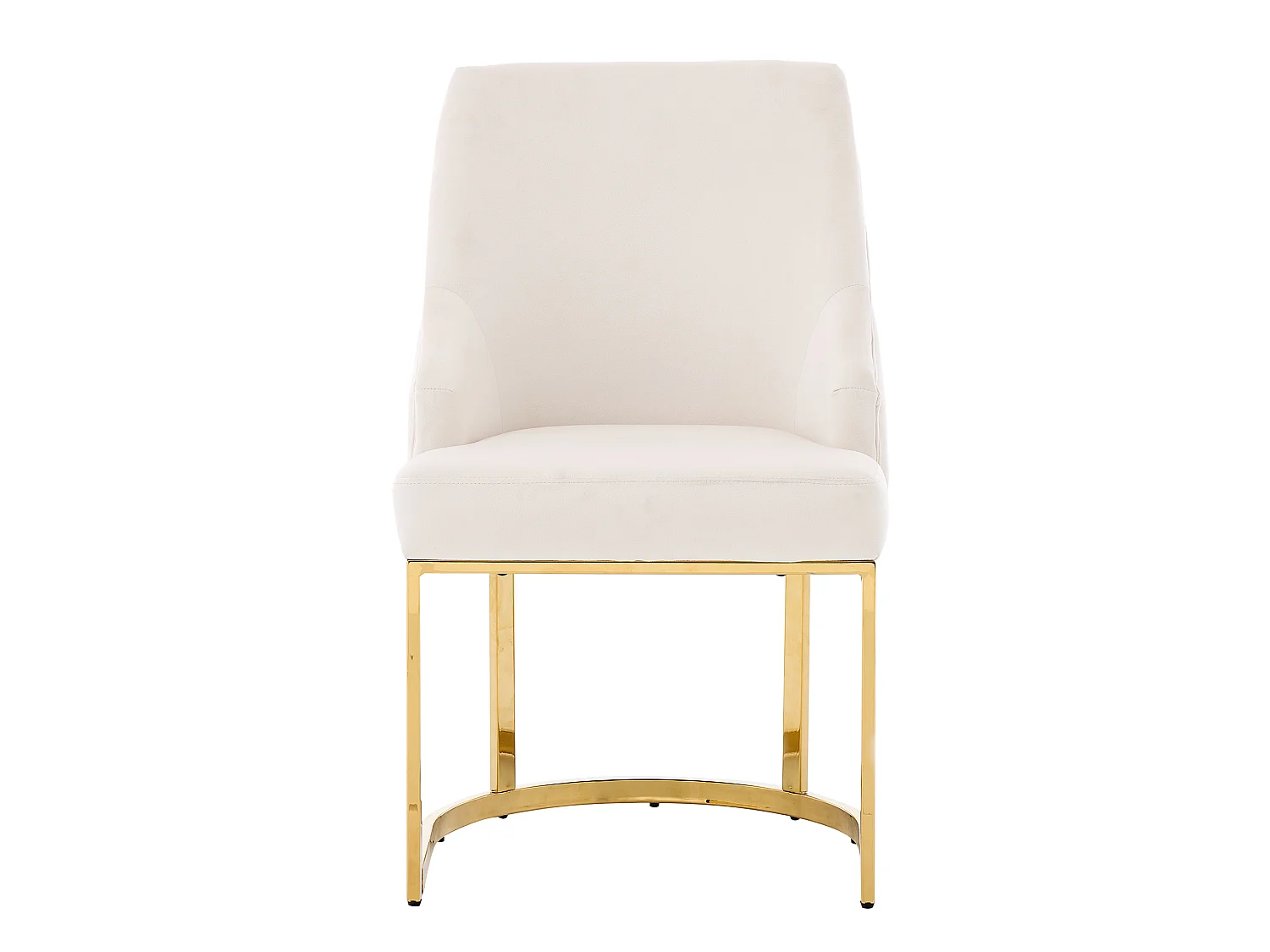 Set mit 6 Esszimmerstühlen - Moderner Stil - Goldbeschichtete Füße - Samtstoff - Beige und Gold