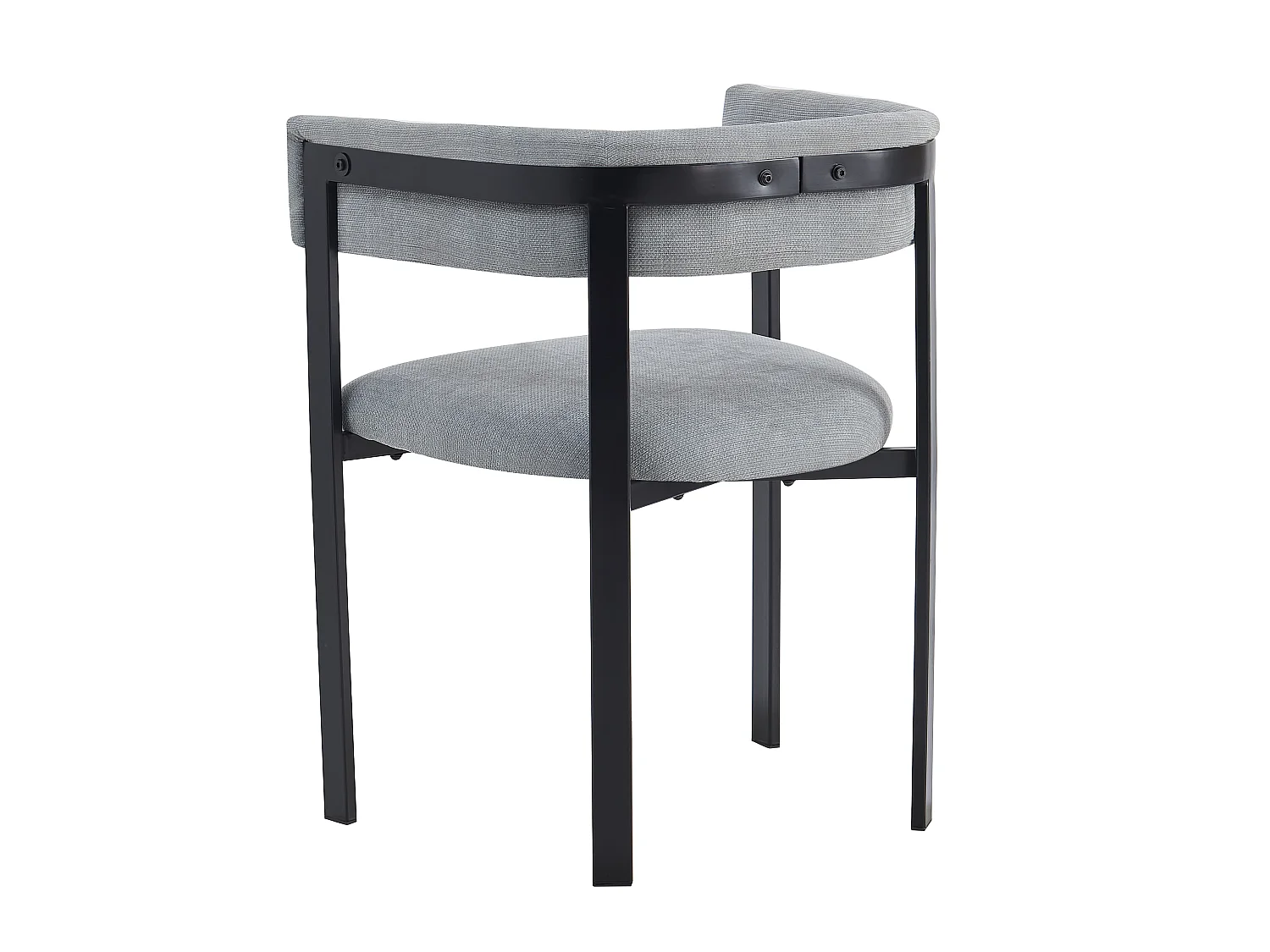 Lot de 6 chaises de salle à manger - Style moderne - Pieds de chaise en métal - Tissu chenille - confortable et respirant - Gris