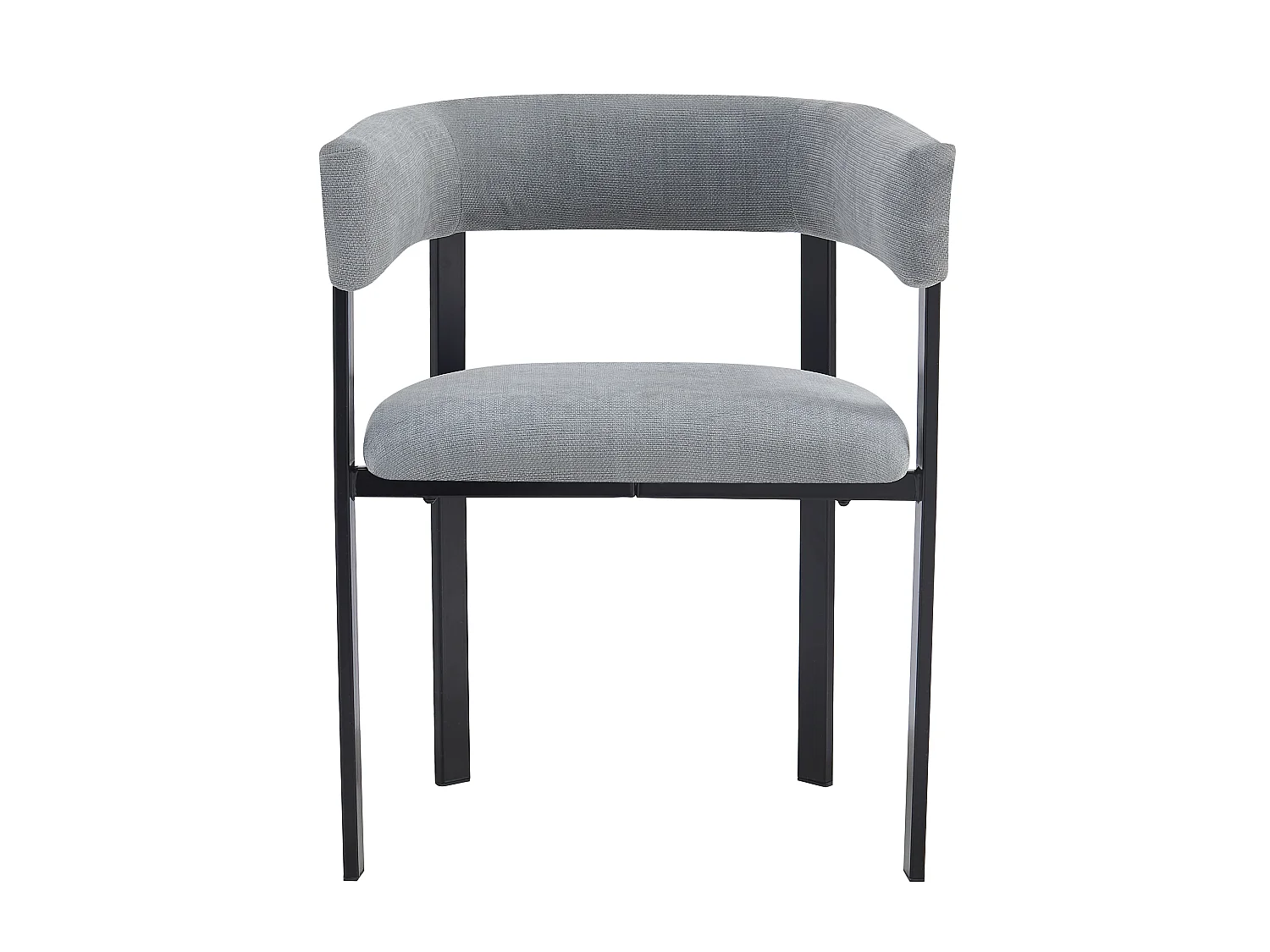 Set van 4 eetkamerstoelen - Moderne stijl - Stoelpoten van metaal - Chenillestof - comfortabel en ademend - Grijs