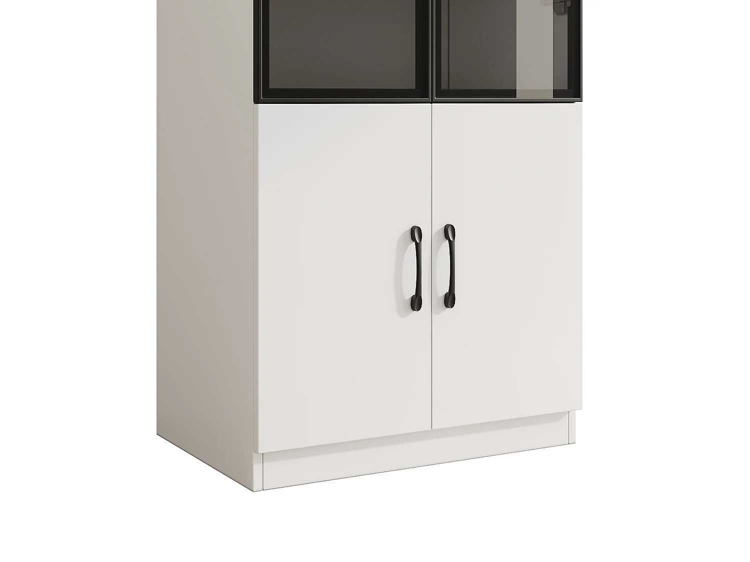 Vitrine en verre 60×40×160 cm - Éclairage LED - Avec 4 portes - Structure en aluminium - Panneaux de particules - Blanc